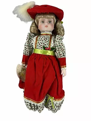 Vtg Victoria Ashlea Music Box Doll Christmas 1st Noel 17.5  Porcelain • $50