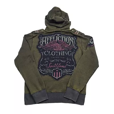 Affliction Vintage Y2k Cyber Mallgoth Full Zip Hoodie Sweatshirt Men's Medium  • $49.99