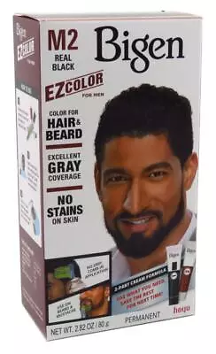 Color Bigen Men Ez M2 Black Real Pack Hair Permanent Kit Beard Ezcolor Hoyu New • $20.43