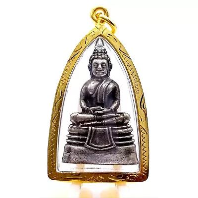 Buddha Sothon Wat Sothon Year 2000 Thai Amulet Pendant Gold Micron Casing • $34.50