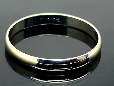 Wedding Band 10k White Gold Plain Ring 3mm Wide Men's Size 10.75 • $199.77