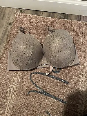 Victorias Secret Incredible Perfect Shape Bra 34dd Gold Taupe Lace  • $16