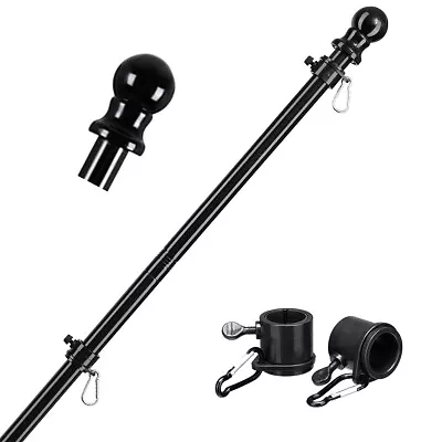 £10.09 • Buy Wall Mounted Mount Telescopic Flag Pole Top Ball  Flagpole UK*