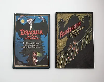 2 Vintage Weekly Reader Dracula And Frankenstein Hard Cover Children's 1979 1983 • $15
