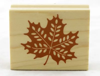 Maple Leaf Wood Mounted Rubber Stamp Inkadinkado NEW Tree Forest Wood Nature Art • $5.95