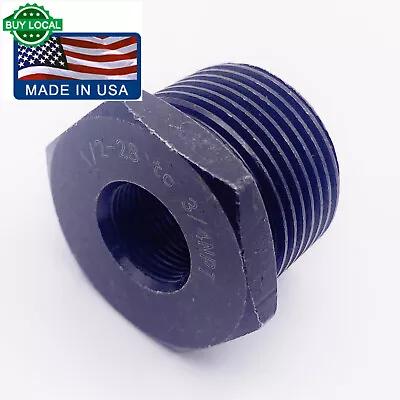 Female 1/2x28 To 3/4 NPT Male Muzzle Thread Adapter Black Steel And Aluminum • $7.37