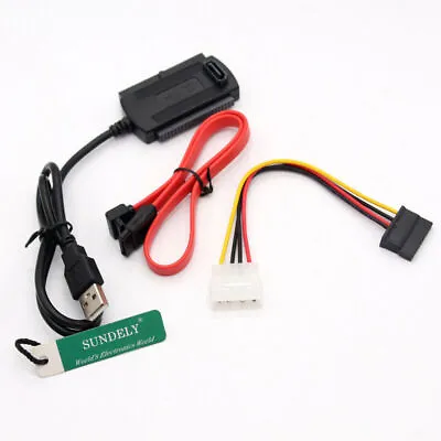 NEW SATA/PATA/IDE To USB 2.0 Adapter Converter Cable For 2.5/3.5 Hard Disk Drive • £8.33