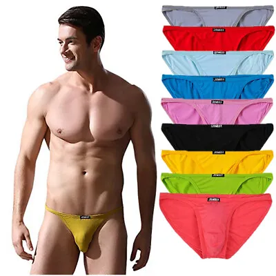 3 6 Pack Men's Sexy Underwear Briefs Low Rise Bikinis Bamboo Fiber Underpants • $27.60
