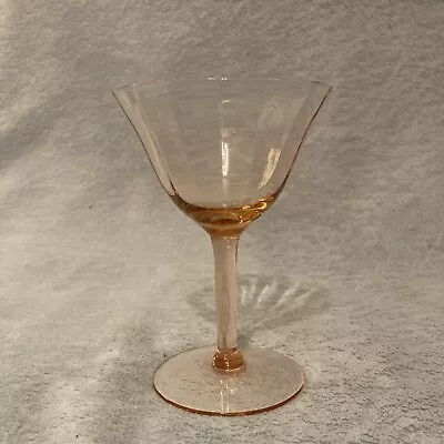 Tiffin Glass Co Franciscan Pink Crystal Optic Sherbet Champagne Glass 5” • $5.99