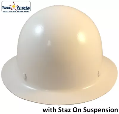 MSA Skullgard Full Brim Hard Hat With STAZ ON Suspension - White • $122