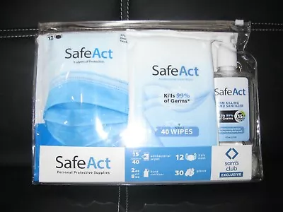 Safe Act Personal Protection Kit. XL Sz. Sanitizer/gloves/masks/wipes. New! • $16.95