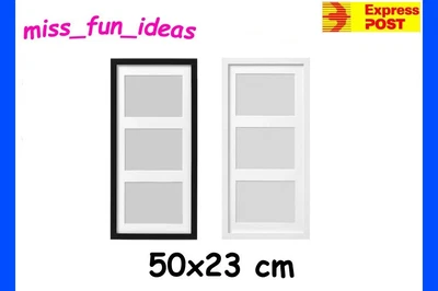 $32.50 • Buy IKEA RIBBA Black White Fiberboard Picture Photo Frame 50x23cm Art Poster Print