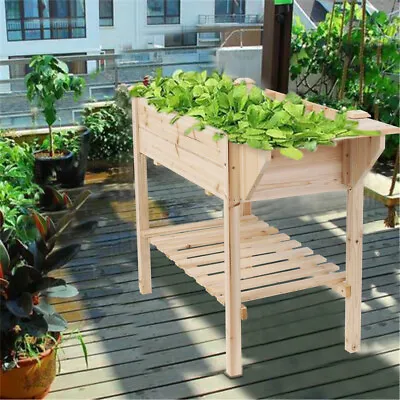 £36.96 • Buy Elevated Wooden Garden Bed Planter Box Stand With Legs For Vegetable Flower Herb
