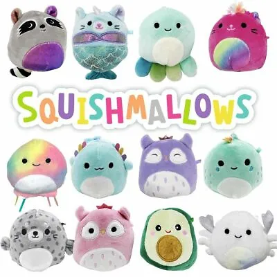 Squishmallows Cuddle & Squeeze Super Soft 3.5  9cm Squishy Plush Toy Clip On • $17.90