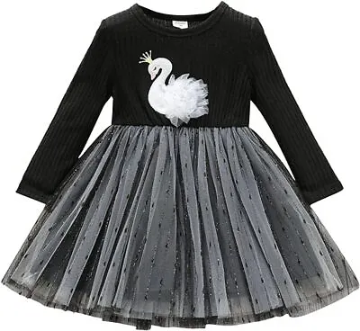 Girls Dress New Swan Princess Black Tulle Girls Dress • $29.95