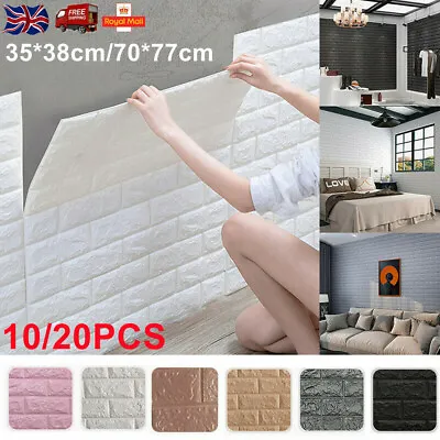 £9.99 • Buy 20X Large 3D Tile Brick Wall Sticker XPE Foam Self Adhesive Waterproof-Wallpaper