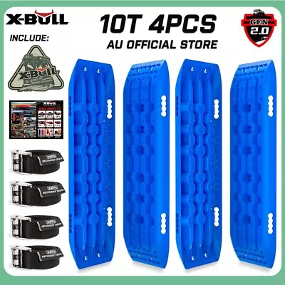 X-BULL Recovery Tracks Boards Sand Mud Snow Track 2 Pairs 4PCS 10T 4WD 4X4 Blue • $139.90