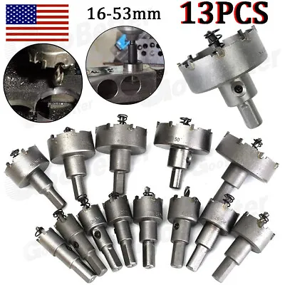 13PCS Carbide Tip Hole Saw Cutter Drill Bit Set For Steel Metal Alloy 16mm-53mm • $24.12