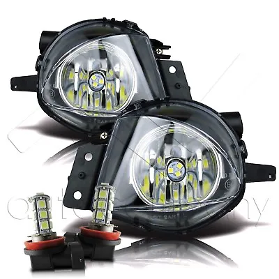 06-08 BMW E90 3 Series Bumper Replacement Fog Lights Pair W/LED Bulbs- Clear • $64.67