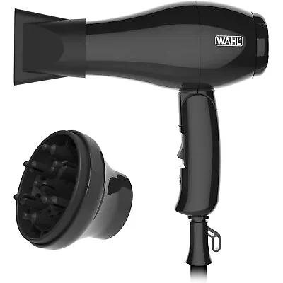 Wahl Compact Travel Hair Dryer 2 Heat Settings 1000W Multi-Voltage Black ZX982 • £18.19