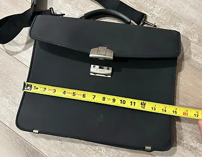 Delsey Vintage Slim Small Executive Briefcase Laptop Bag.  Black Used • $35