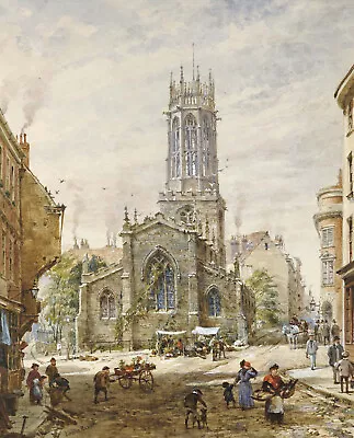 Louise Rayner  All Saints Pavement York  British Religious Victorian Blue Art • £68