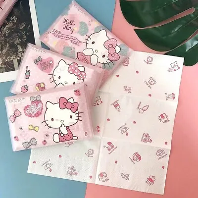 Kitty Printed Wallet Style Napkin Small Pack Portable Tissue Paper 6 Packs • $19.79