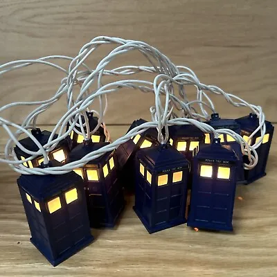 $22 • Buy Doctor Who Tardis Police Call Box String Lights - Tested / Working - 9 FT BBC