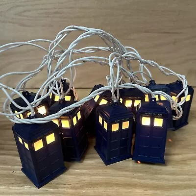 $22 • Buy Doctor Who Tardis Police Call Box String Lights - Tested / Working - 9 FT BBC