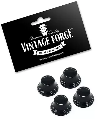 Black Top Hat Bell Knobs For Gibson Usa Les Paul Guitar Recessed (set Of 4) *new • $14.89