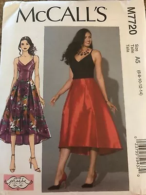 🦋 McCALL'S #M7720-LADIES FIT & FLARE DRESS W/SHAPED HEM PATTERN 6-14 / 14-22 FF • $11.39