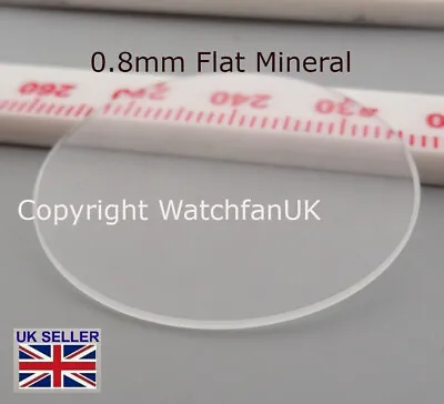 £3.50 • Buy Watch Glass Mineral Crystal - Flat Round - 0.8mm Thick Range 17.1 Mm To 40mm 