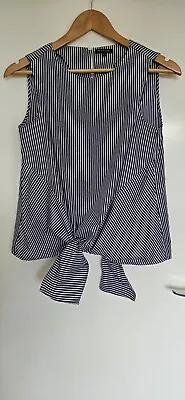 Massimo Dutti Navy Sleeveless Tie Blouse - Size S • $15