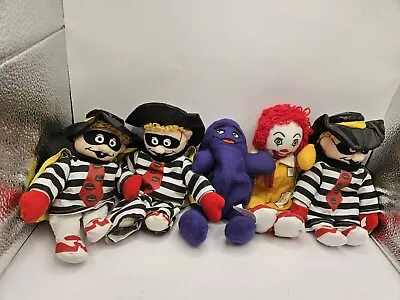 McDonald's Vintage Rare Ronald McDonald Grimace And 3 Hambuglar Doll 1996 Plush • $39.75