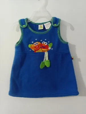 Vintage Girls Size 18 Months Sesame Street Fleece Jumper Dress Zoey & Elmo Cute! • $23.99