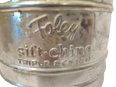 Vintage Foley Metal Flour Sifter Sift-Chine Triple Screen Aluminum Usable • $16