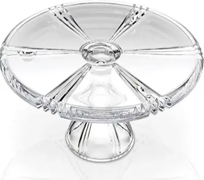 Mikasa Boulevard 12 1/2  Footed Crystal Cake Plate W/BOX NEW • $35.97