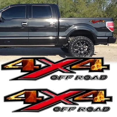 2x Fire Flame 4X4 Off Road Truck Bed Decal Vinyl Sticker For Ford F150 F250 F350 • $12.99