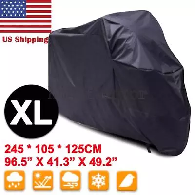 XL Standard Street Motorcycle Cover Scooter Moped All Weather Dust UV Protection • $25.37