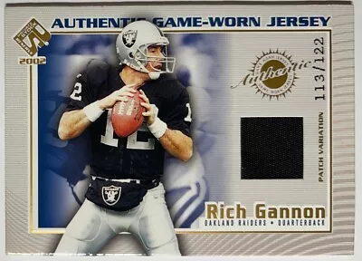 2002 Private Stock Game Worn Jersey Patch 113/122  Rich Gannon Oakland Raiders • $24.99