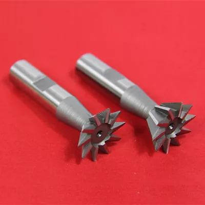 2 Pc 3/8  X 45° & 3/8  X 60° Dovetail Cutter Set High Speed Steel HSS Milling • $23.95