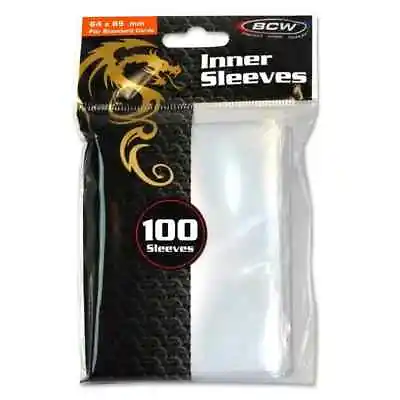 (100-Pack) BCW Standard Inner Card Sleeves 64x89mm Fits Inside Standard Sleeves • $1.99