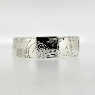 New Sterling Silver Wolf Haida Style Bracelet .75  Wide Northwest Native Cuff • $250