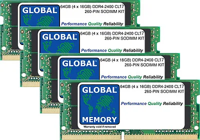 64GB 4x16GB DDR4 2400MHz PC4-19200 260-PIN SODIMM 27  RETINA 5K IMAC (2017) RAM  • £160