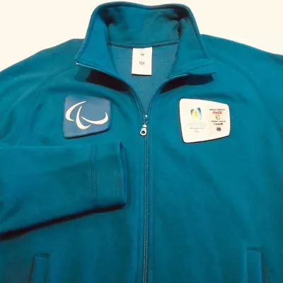 $23.90 • Buy Hudsons Bay Co 2010 Olympic Mens Small Full Zip Jacket Torch Relay Teal EUC