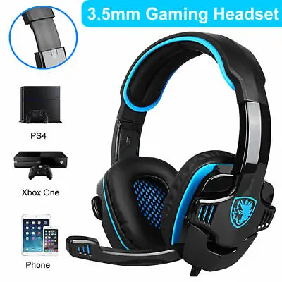 $31.89 • Buy Sades 3.5mm Gaming Headset Stereo Surround Headphone For PS4 Xbox One PC W/ Mic