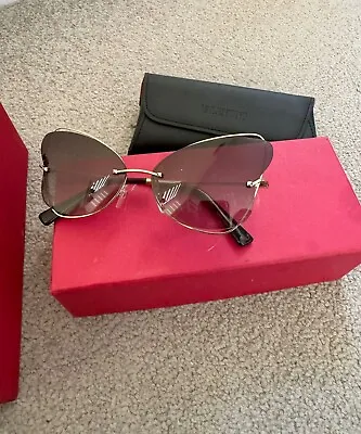 Valentino Women's Designer Butterfly  Rimless Sunglasses Light Gold • £119.95