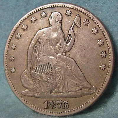 1876 Seated Liberty Silver Half Dollar Better Grade Old US Coin • $59