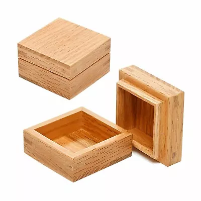 Plain Wood Wooden Square Hinged Storage & Christmas Eve Boxes - Choice Of Sizes • £35.50