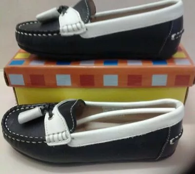 New Wag W.a.g. Loafers Shoes Leather Boys Girls Model 1593  Sz 31 Slip On • $44.99